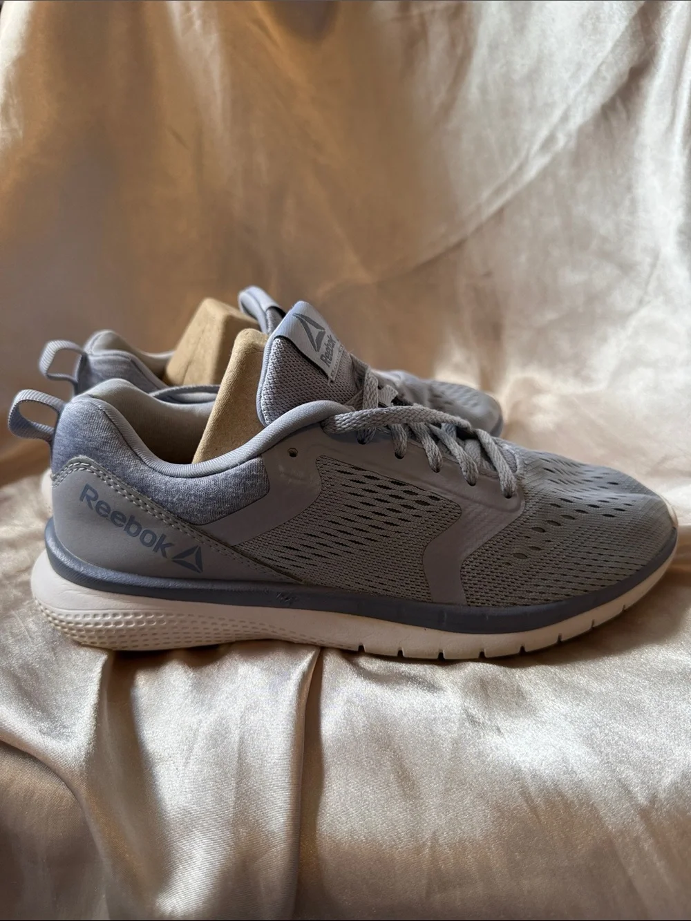 Reebok Women’s Light Blueish Gray Mesh Athletic Shoes